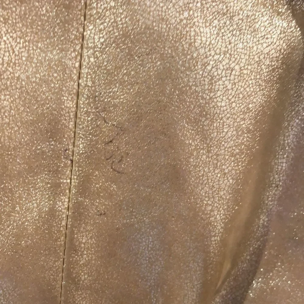 COACH gold leather hobo purse